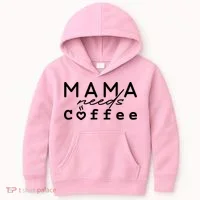 Mama Needs Coffee Cute Gift Kids Hoodie thumb 0
