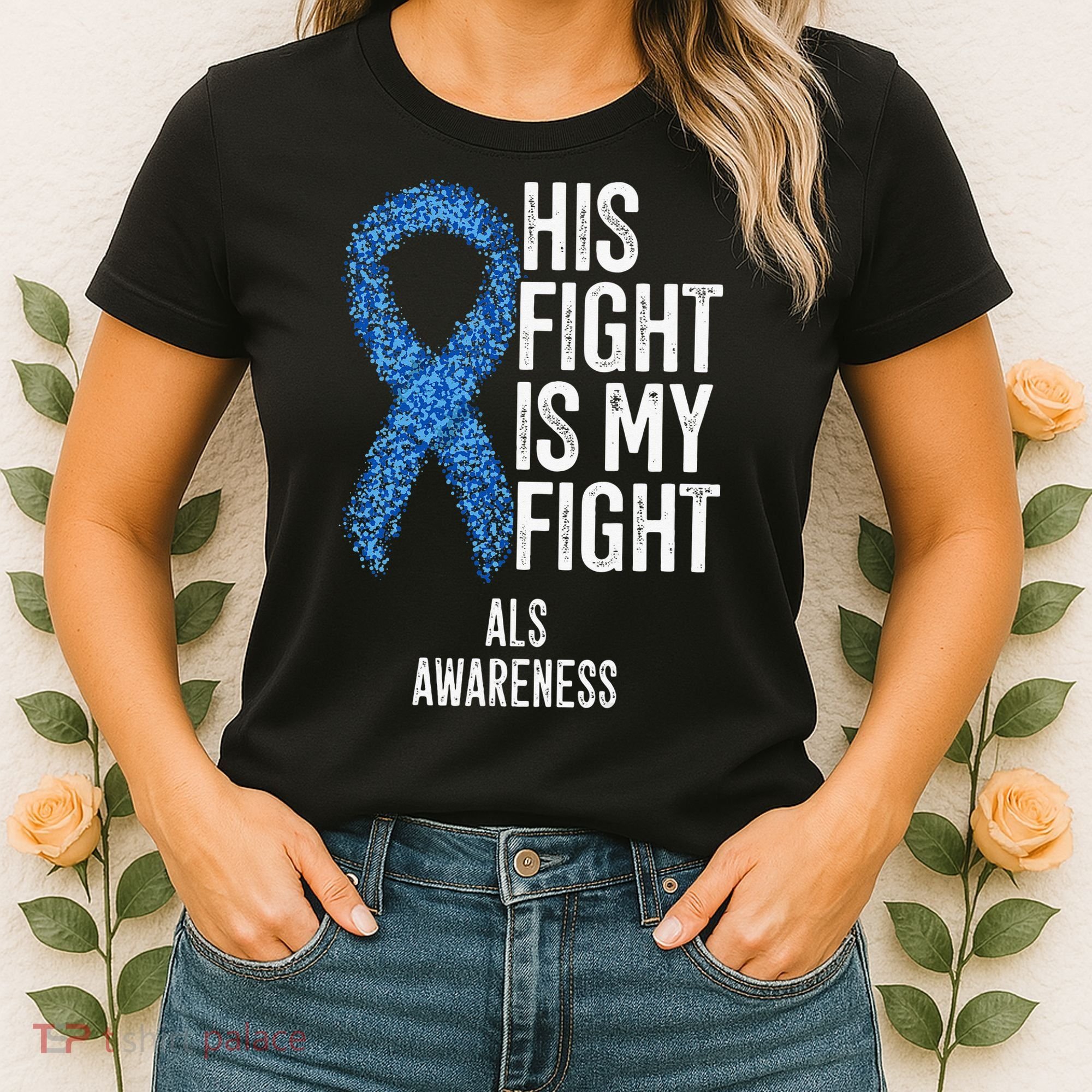 Motor Neurone Disease His Fight Is My Fight ALS Awareness Women's T-Shirt
