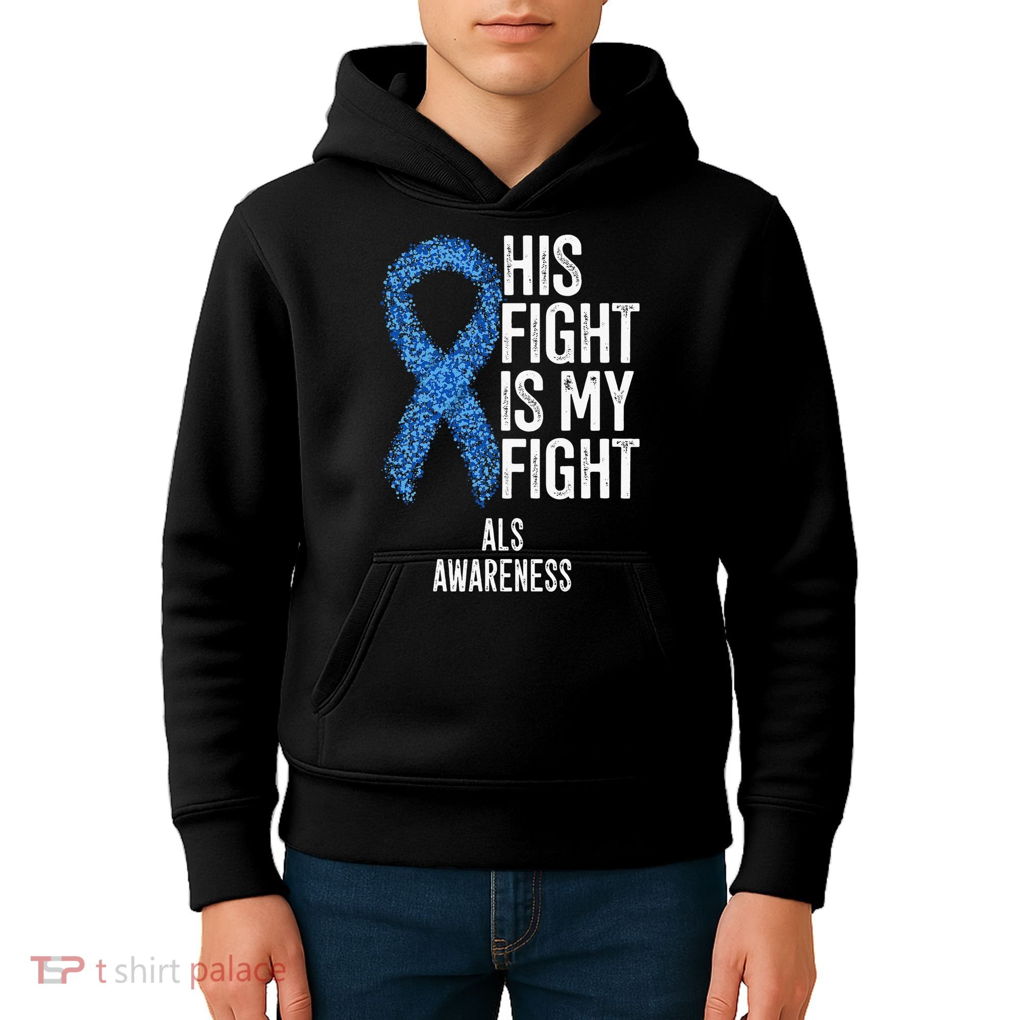 Motor Neurone Disease His Fight Is My Fight ALS Awareness Kids Hoodie