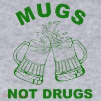 Mugs Not Drugs St Patrick's Day Funny Beer Women's Racerback Cropped Tank thumb 2
