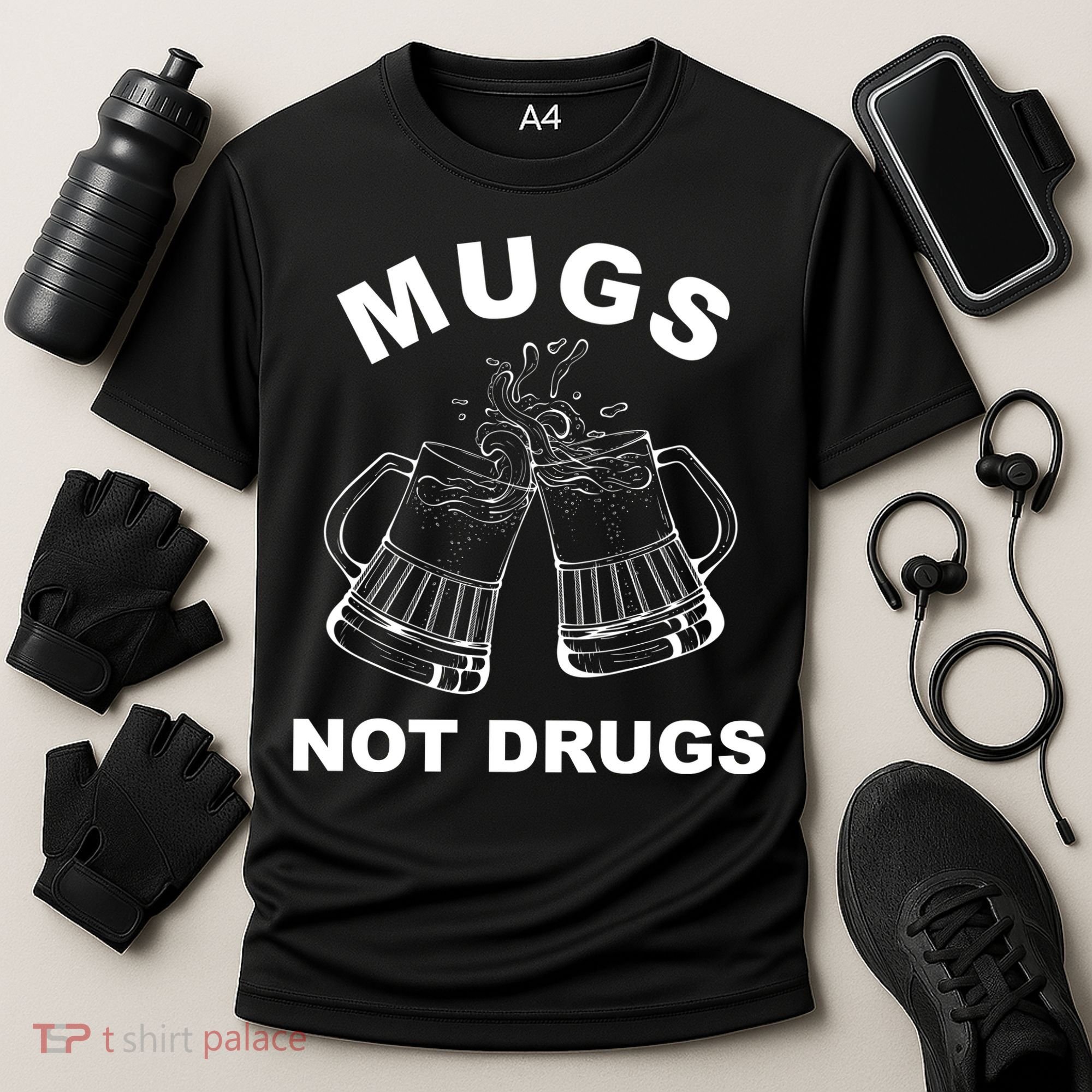 Mugs Not Drugs St Patrick's Day Funny Beer Cooling Performance Crew T-Shirt