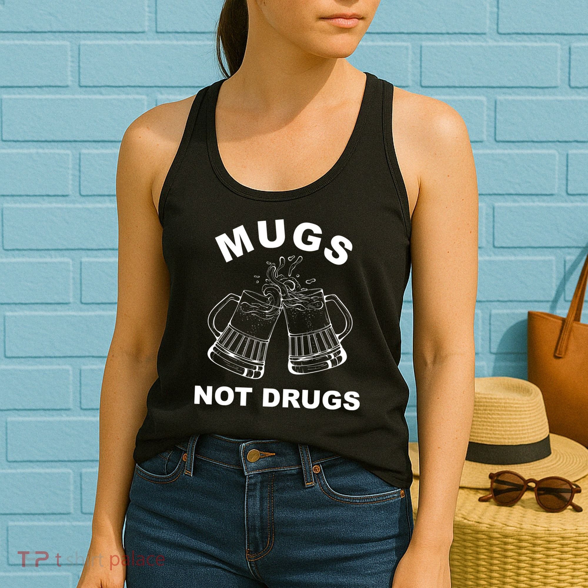 Mugs Not Drugs St Patrick's Day Funny Beer Women's Tank Top