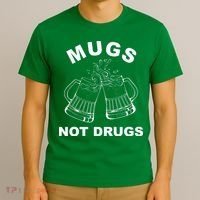 Mugs Not Drugs St Patrick's Day Funny Beer T-Shirt thumb 3