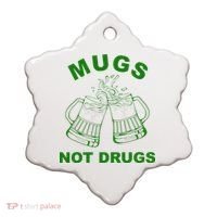 Mugs Not Drugs St Patrick's Day Funny Beer Ceramic Ornament thumb 0
