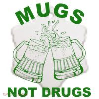 Mugs Not Drugs St Patrick's Day Funny Beer Ceramic Ornament thumb 2