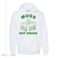 Mugs Not Drugs St Patrick's Day Funny Beer Comfort Colors Garment-Dyed Hooded Sweatshirt thumb 0