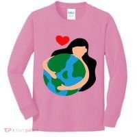 Mother Nature Earth Day Save Our Planet Kids Long Sleeve Shirt thumb 0