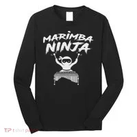 Marimba Ninja Funny Marching Band Percussion Gift Long Sleeve Shirt thumb 0