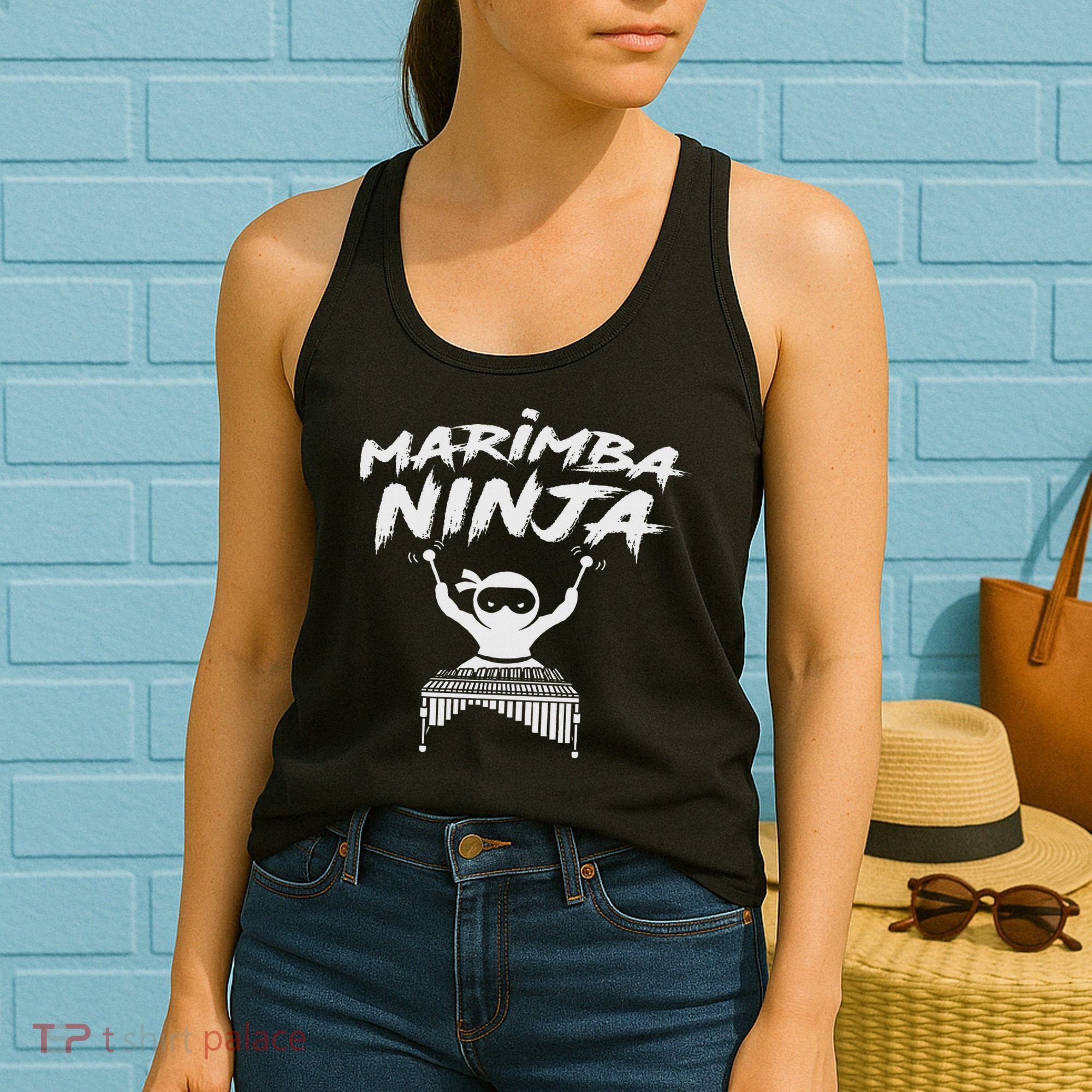 Marimba Ninja Funny Marching Band Percussion Gift Women's Tank Top