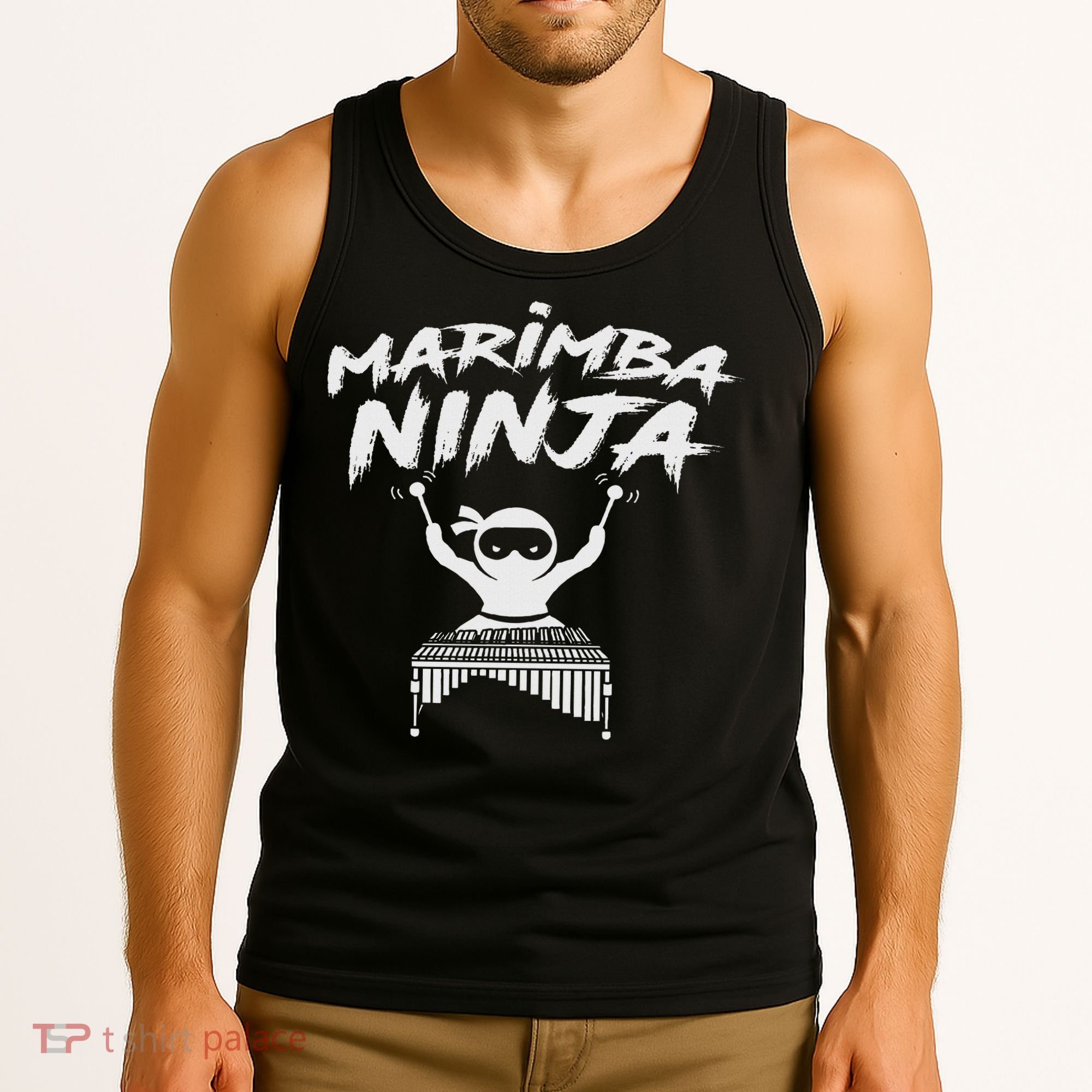 Marimba Ninja Funny Marching Band Percussion Gift Tank Top