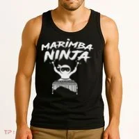 Marimba Ninja Funny Marching Band Percussion Gift Tank Top thumb 3