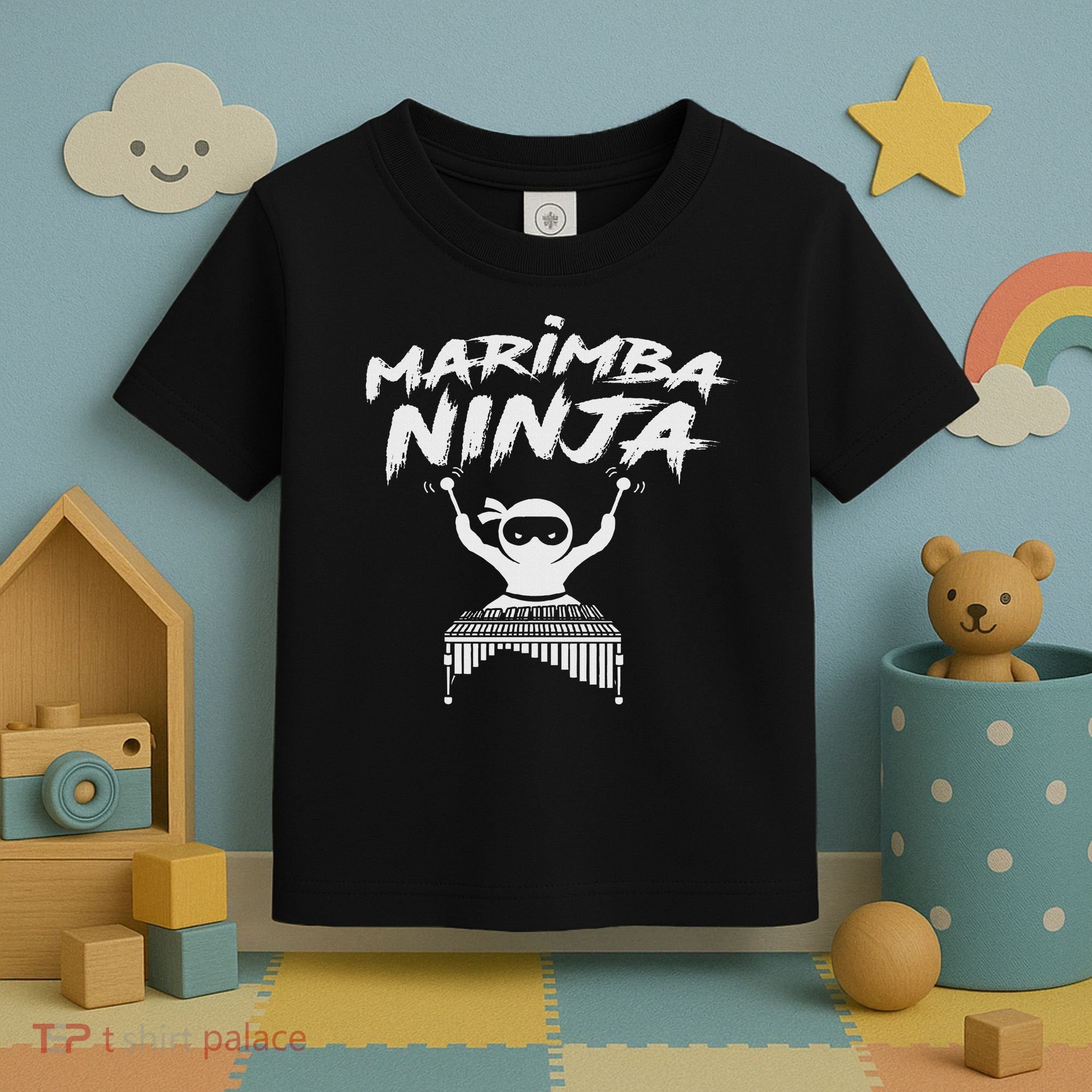 Marimba Ninja Funny Marching Band Percussion Gift Toddler T-Shirt