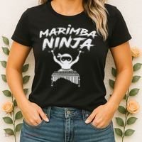 Marimba Ninja Funny Marching Band Percussion Gift Women's T-Shirt thumb 2