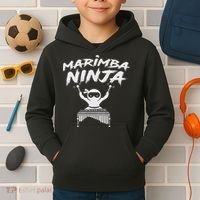 Marimba Ninja Funny Marching Band Percussion Gift Kids Hoodie thumb 2