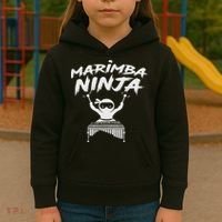 Marimba Ninja Funny Marching Band Percussion Gift Kids Hoodie thumb 3
