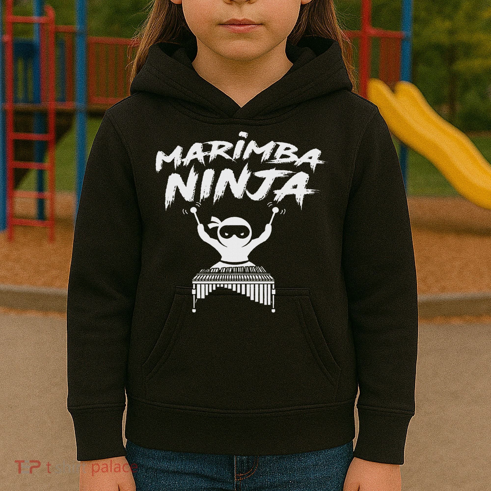 Marimba Ninja Funny Marching Band Percussion Gift Kids Hoodie