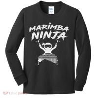 Marimba Ninja Funny Marching Band Percussion Gift Kids Long Sleeve Shirt thumb 0