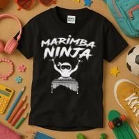 Marimba Ninja Funny Marching Band Percussion Gift Kids T-Shirt thumb 3