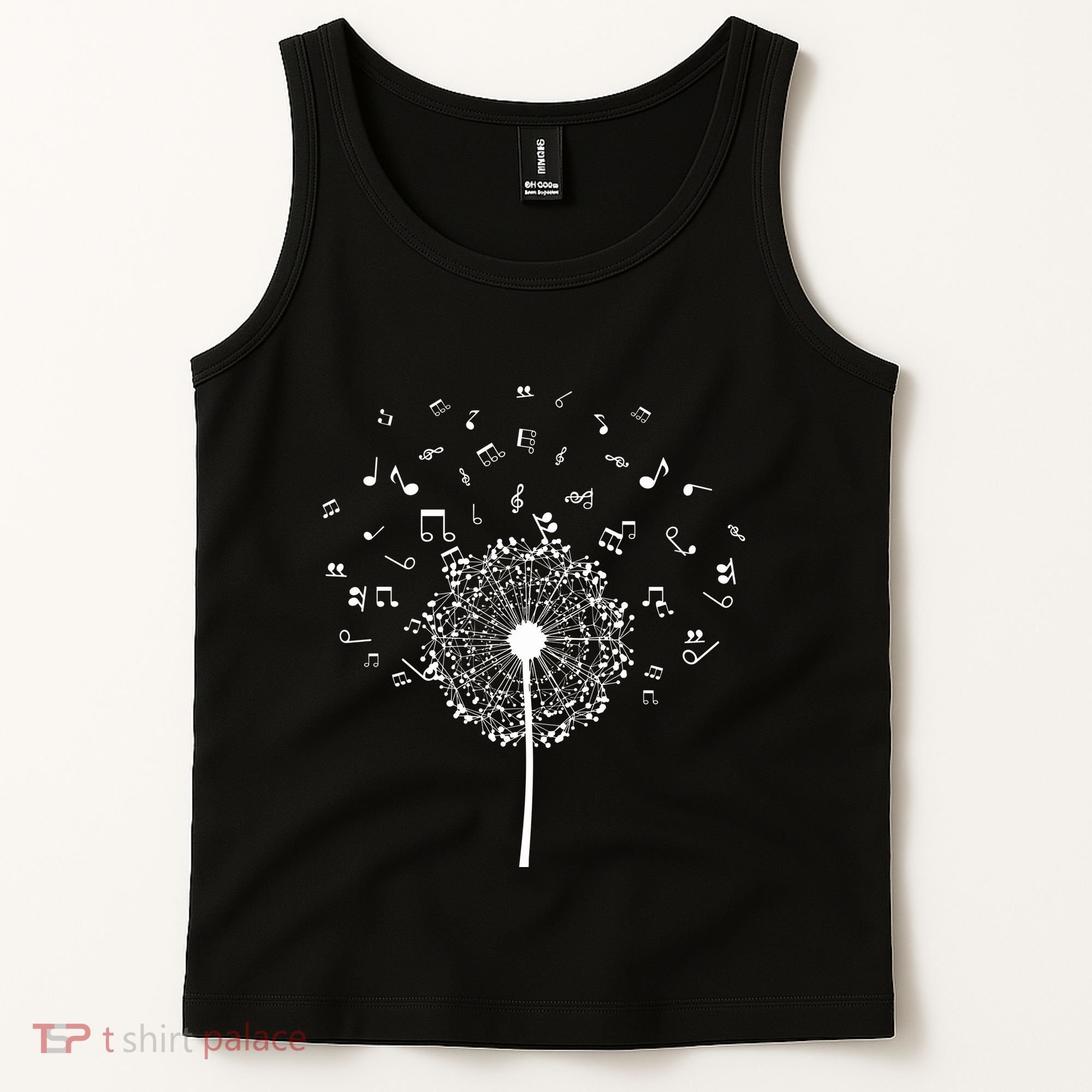 Music Notes  Flower Tank Top