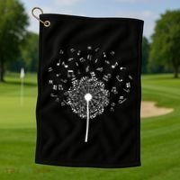 Music Notes  Flower Golf Towel thumb 1