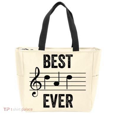 Music Notes Funny Fathers Day Present Best Dad Ever Tote Bag