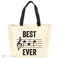 Music Notes Funny Fathers Day Present Best Dad Ever Tote Bag thumb 0