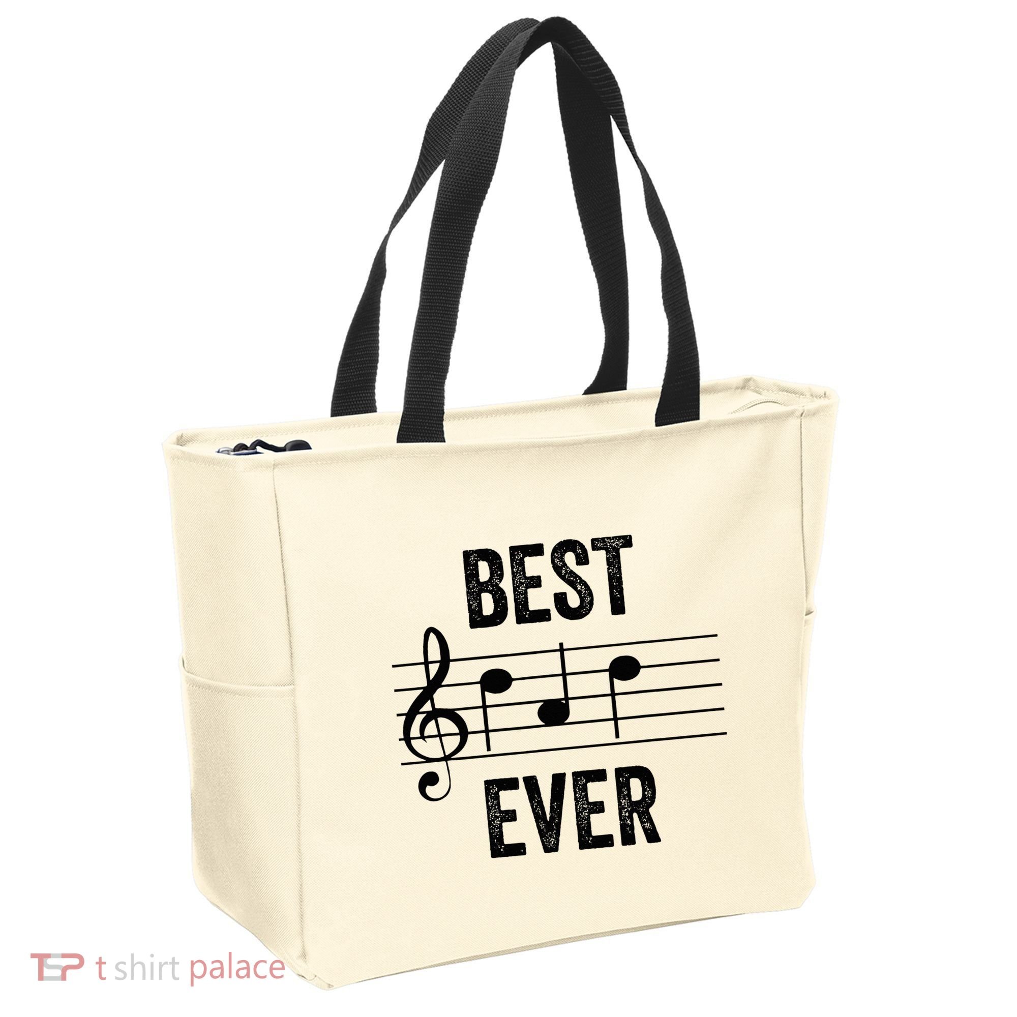 Music Notes Funny Fathers Day Present Best Dad Ever Tote Bag