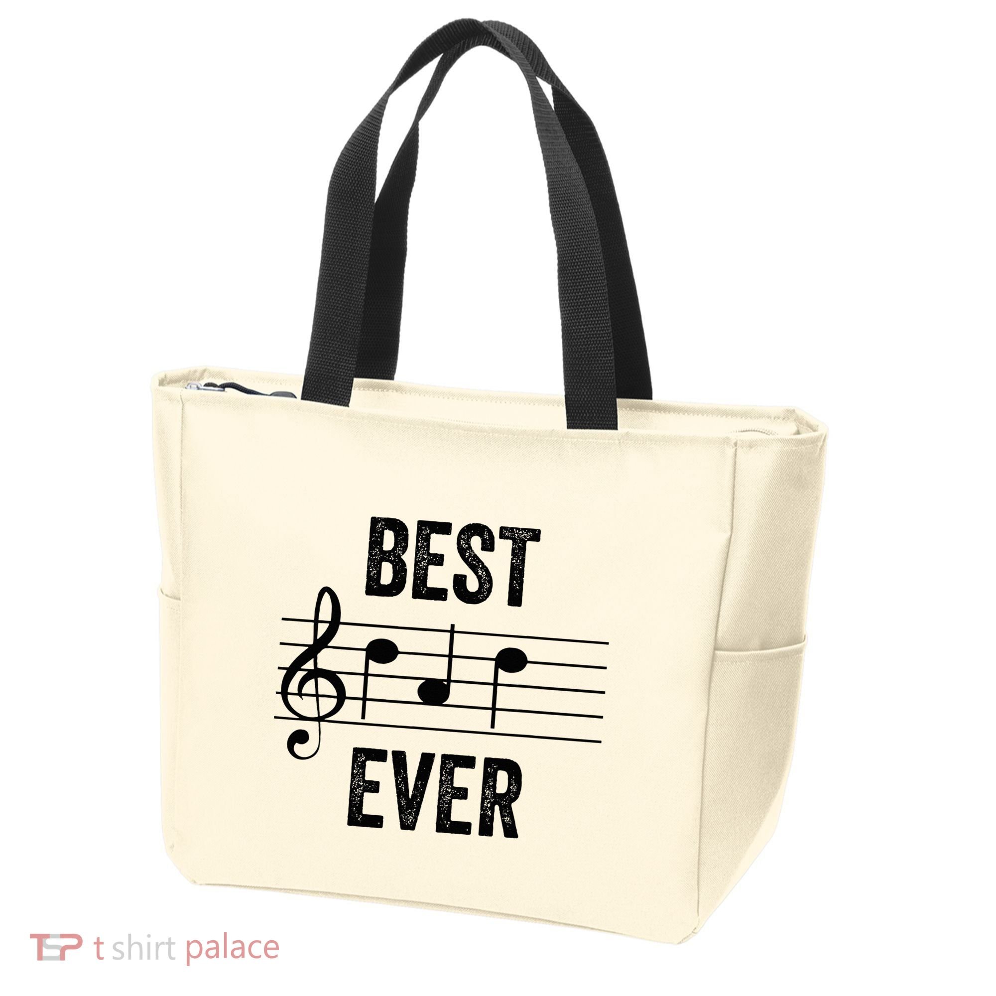 Music Notes Funny Fathers Day Present Best Dad Ever Tote Bag