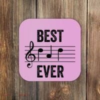 Music Notes Funny Fathers Day Present Best Dad Ever Coaster thumb 0
