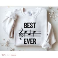 Music Notes Funny Fathers Day Present Best Dad Ever Sweatshirt thumb 2