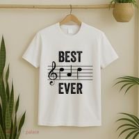 Music Notes Funny Fathers Day Present Best Dad Ever T-Shirt thumb 2