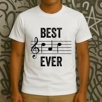 Music Notes Funny Fathers Day Present Best Dad Ever T-Shirt thumb 3