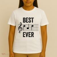 Music Notes Funny Fathers Day Present Best Dad Ever T-Shirt thumb 4