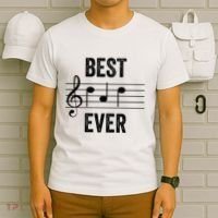 Music Notes Funny Fathers Day Present Best Dad Ever T-Shirt thumb 6