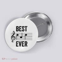 Music Notes Funny Fathers Day Present Best Dad Ever Button thumb 0