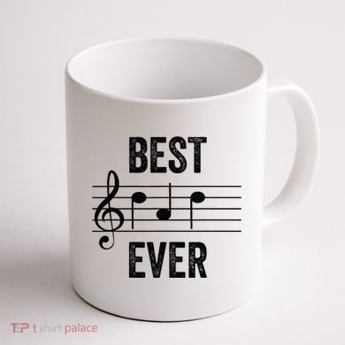 Music Notes Funny Fathers Day Present Best Dad Ever Coffee Mug back