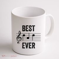 Music Notes Funny Fathers Day Present Best Dad Ever Coffee Mug thumb 1