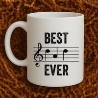 Music Notes Funny Fathers Day Present Best Dad Ever Coffee Mug thumb 2