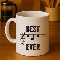 Music Notes Funny Fathers Day Present Best Dad Ever Coffee Mug thumb 4
