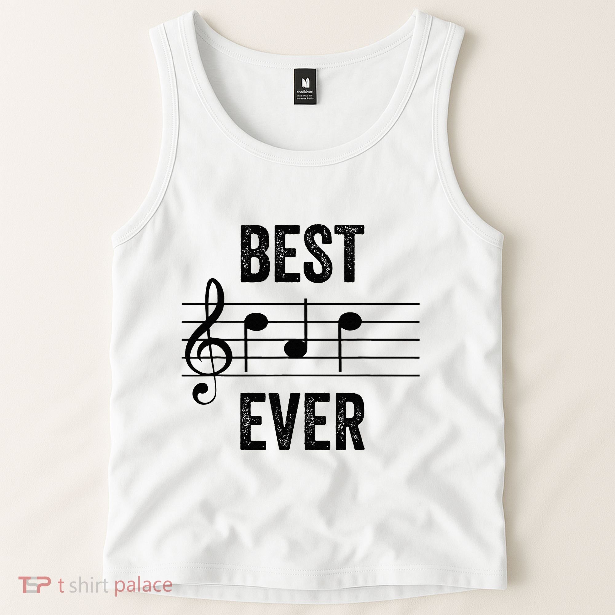 Music Notes Funny Fathers Day Present Best Dad Ever Tank Top