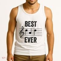 Music Notes Funny Fathers Day Present Best Dad Ever Tank Top thumb 3