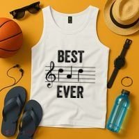 Music Notes Funny Fathers Day Present Best Dad Ever Tank Top thumb 4
