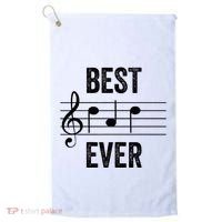 Music Notes Funny Fathers Day Present Best Dad Ever Golf Towel thumb 0