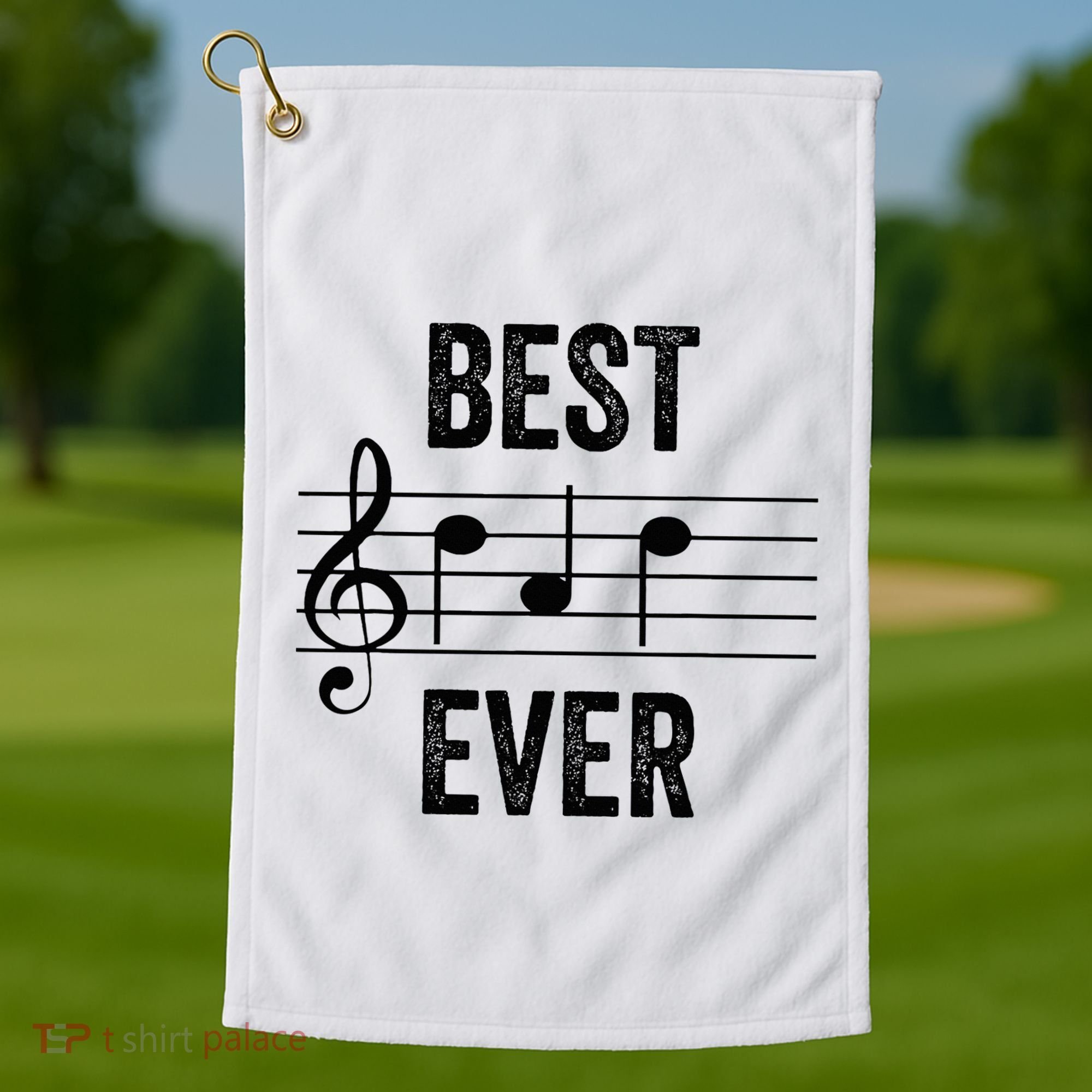 Music Notes Funny Fathers Day Present Best Dad Ever Golf Towel