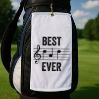 Music Notes Funny Fathers Day Present Best Dad Ever Golf Towel thumb 2
