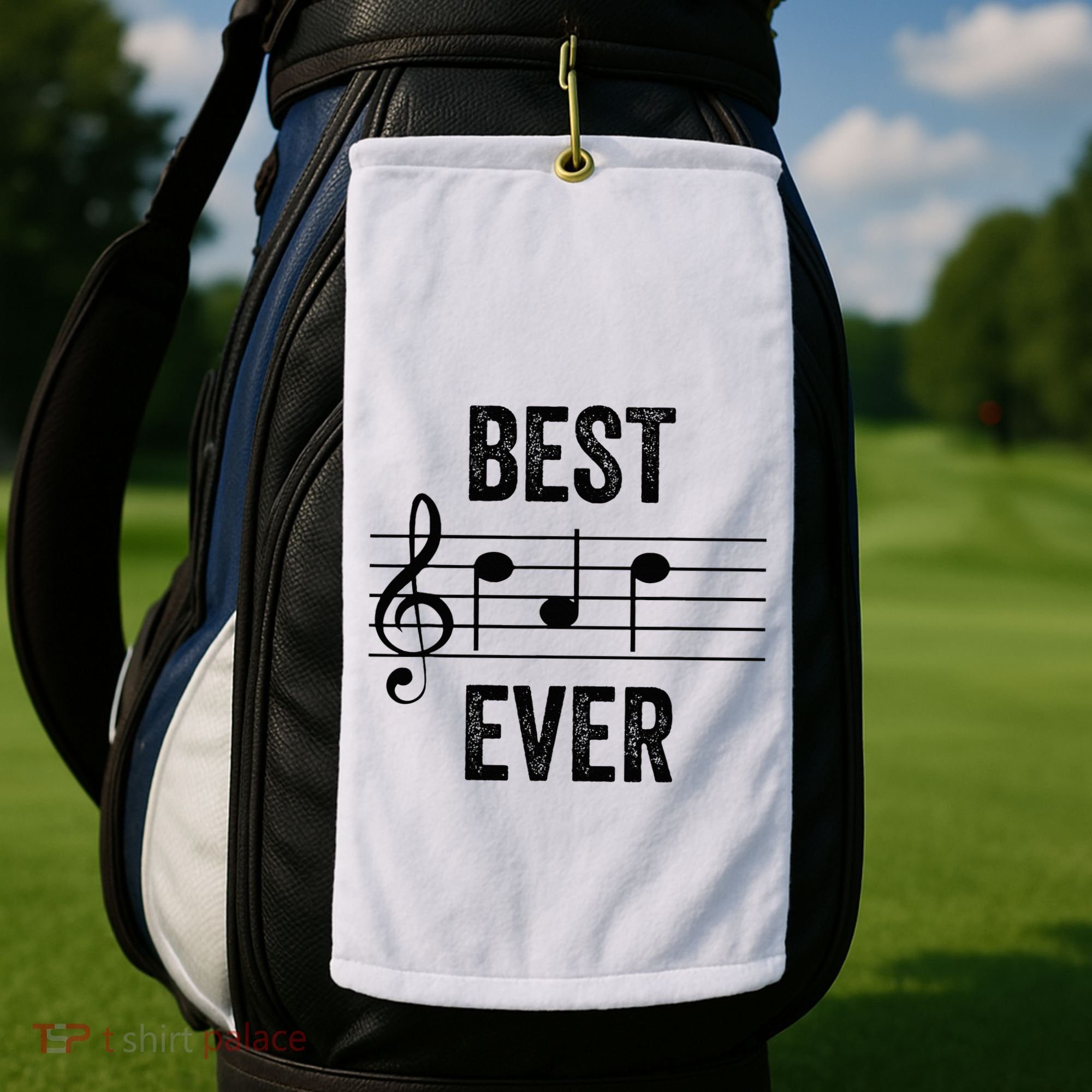 Music Notes Funny Fathers Day Present Best Dad Ever Golf Towel