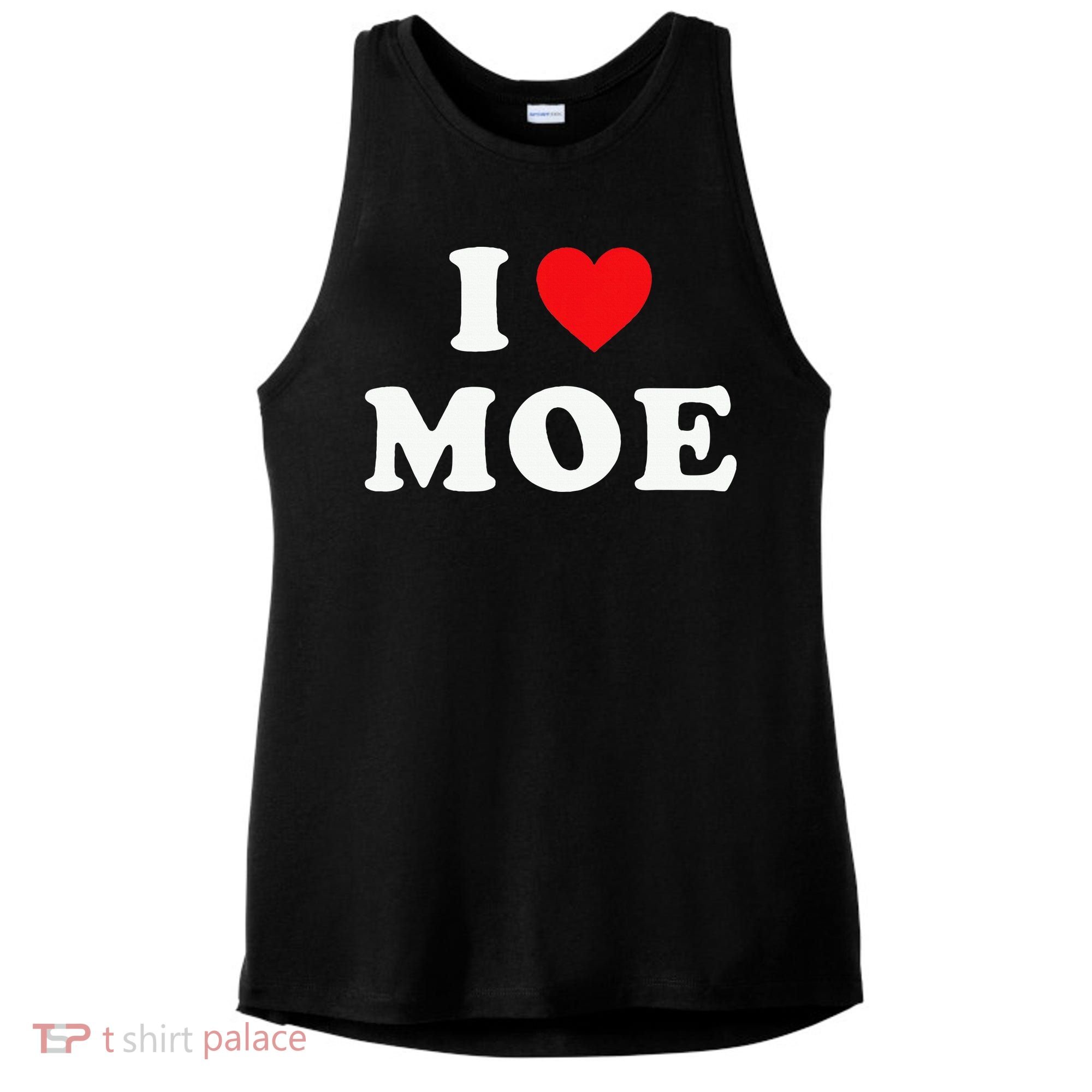Moe Name Gift I Love Moe Heart Moe Ladies PosiCharge Tri-Blend Wicking Tank