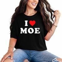 Moe Name Gift I Love Moe Heart Moe Comfort Colors T-Shirt thumb 0