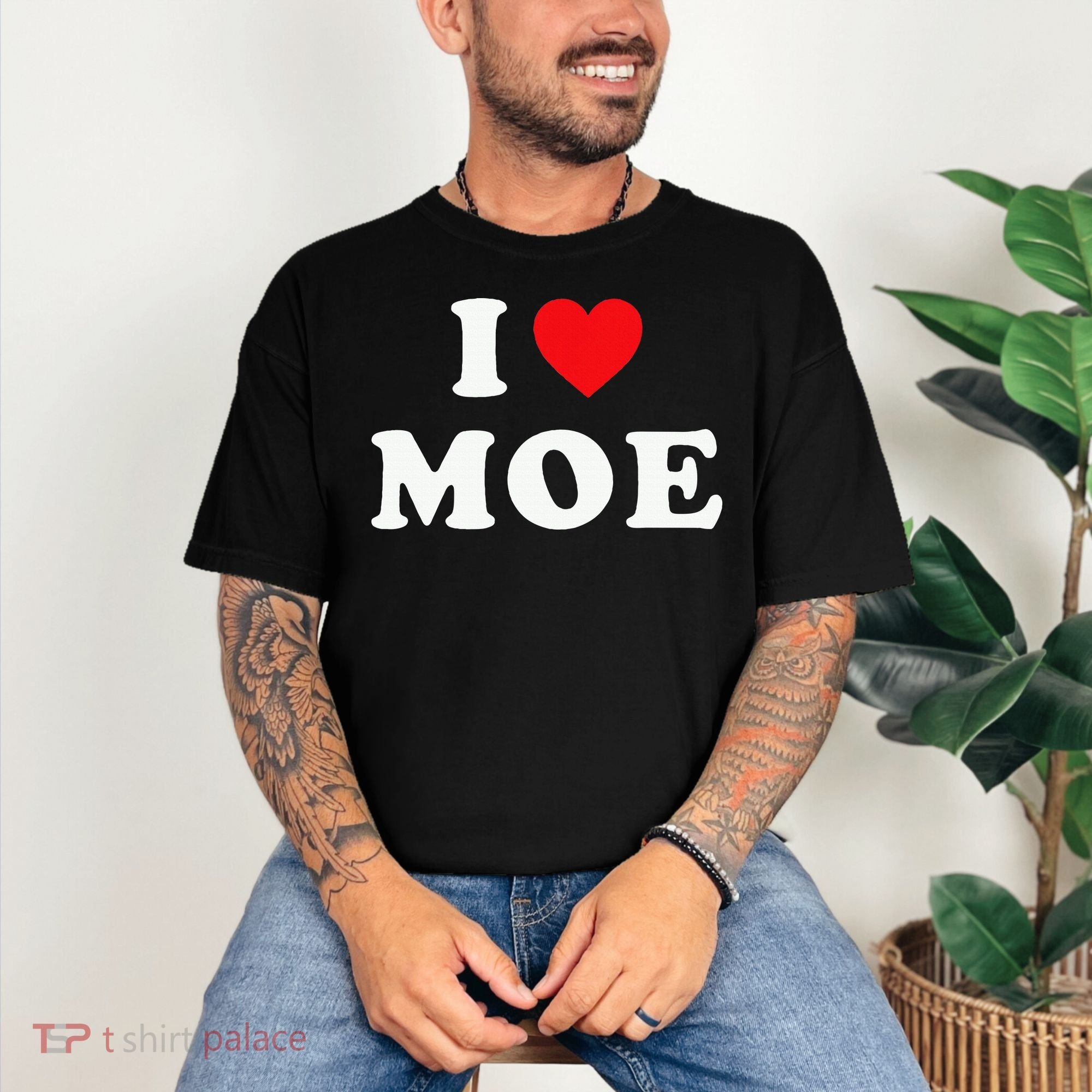 Moe Name Gift I Love Moe Heart Moe Comfort Colors T-Shirt