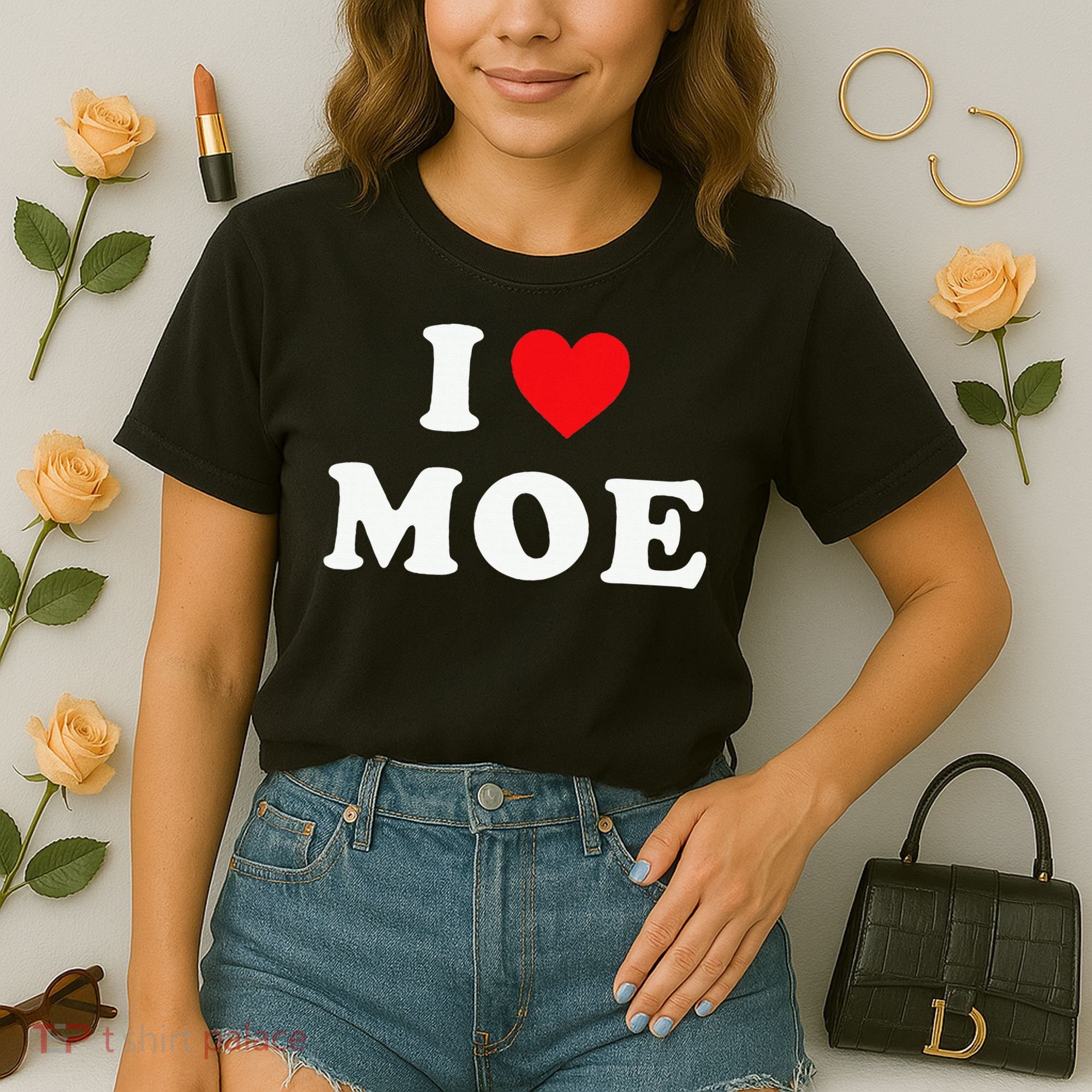 Moe Name Gift I Love Moe Heart Moe Comfort Colors Boxy T-Shirt